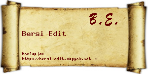 Bersi Edit névjegykártya